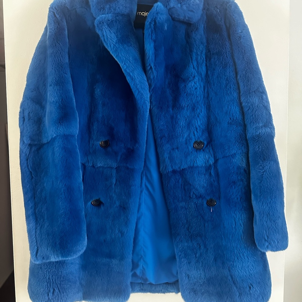 Maje Blue Rabbit coat - Picture 13 of 14